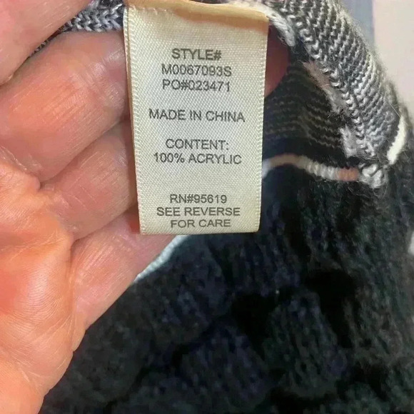 Studio JP waterfall open front cardigan in black & white geometric pattern large - Picture 7 of 7